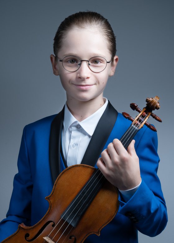 Mykola Pososhko with his violin